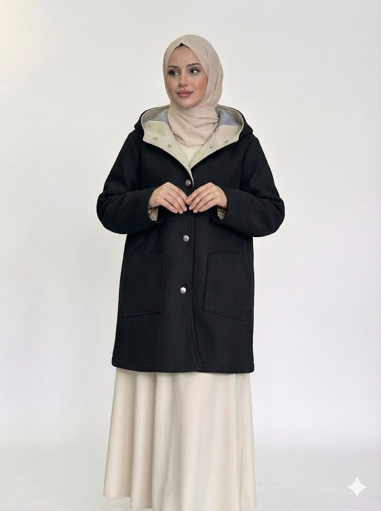 Abrigo botones beige
