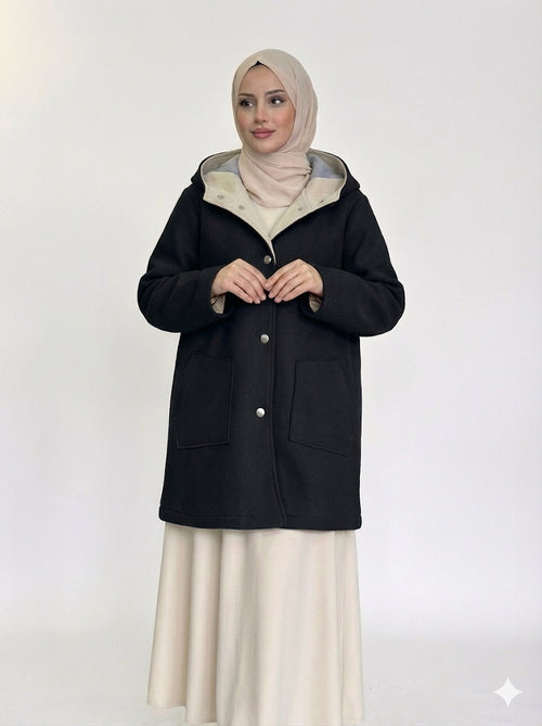 Abrigo botones beige